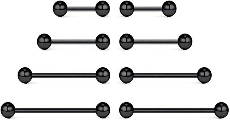 NewkeepsR 20G/18G/16G/14G/12G/10G Medical Implant Steel Nipple Tongue Piercing Barbell,Industrial Tongue Cheek Dimple Bars - Image 1